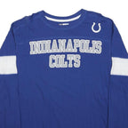 NFL Mens Blue Indianapolis Colts T-Shirt Long Sleeve Crew Neck Cotton Blend L