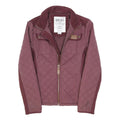 DIESEL Womens Burgundy Quilted Zip Jacket M Polyester Blend Lightweight