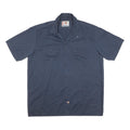 DICKIES Mens Blue Shirt XL Workwear Cotton Blend Button Pocket Casual