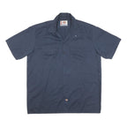 DICKIES Mens Blue Shirt XL Workwear Cotton Blend Button Pocket Casual