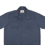 DICKIES Mens Blue Shirt XL Workwear Cotton Blend Button Pocket Casual