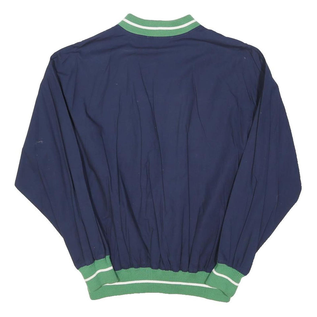 ADIDAS ORIGINALS Mens Navy Blue & Green Jacket L Polyester Blend Button Closure