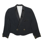 MAX MARA Womens Black Satin Plain Tailored Blazer S Eveningwear Embroidered