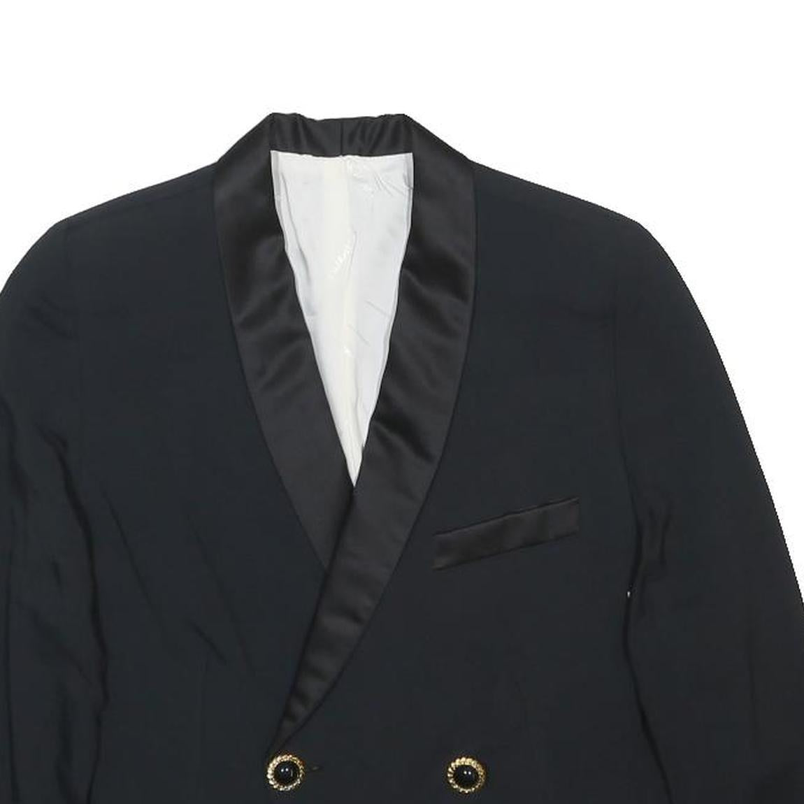 MAX MARA Womens Black Satin Plain Tailored Blazer S Eveningwear Embroidered