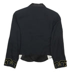 MAX MARA Womens Black Satin Plain Tailored Blazer S Eveningwear Embroidered