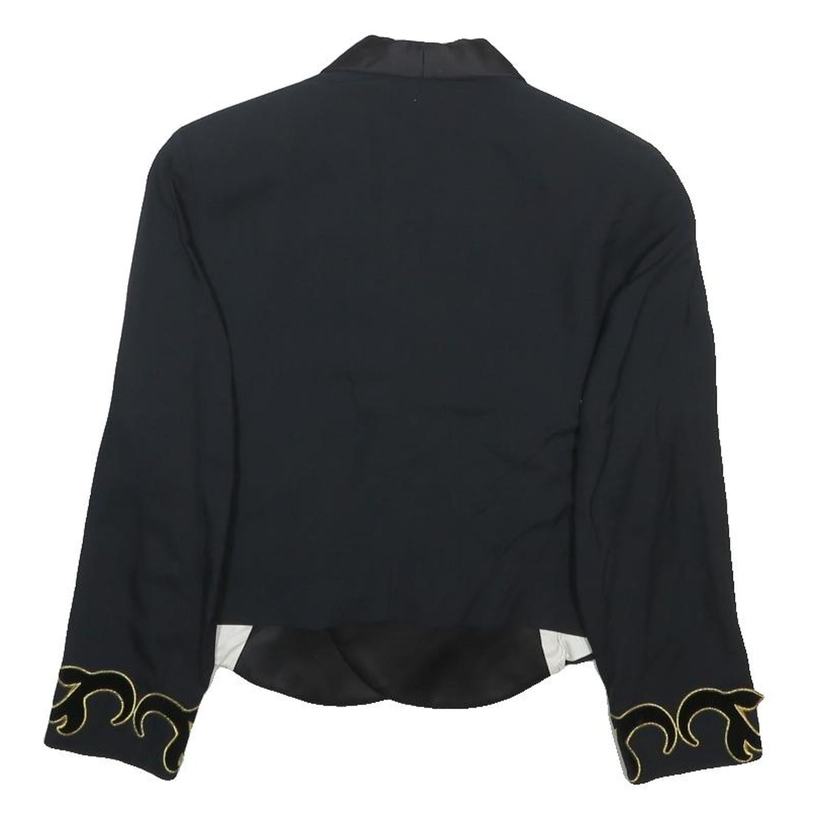 MAX MARA Womens Black Satin Plain Tailored Blazer S Eveningwear Embroidered