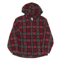 WOOLRICH Womens Red & Grey Check Hooded Zip Jacket S Polyester Blend Casual