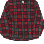 WOOLRICH Womens Red & Grey Check Hooded Zip Jacket S Polyester Blend Casual
