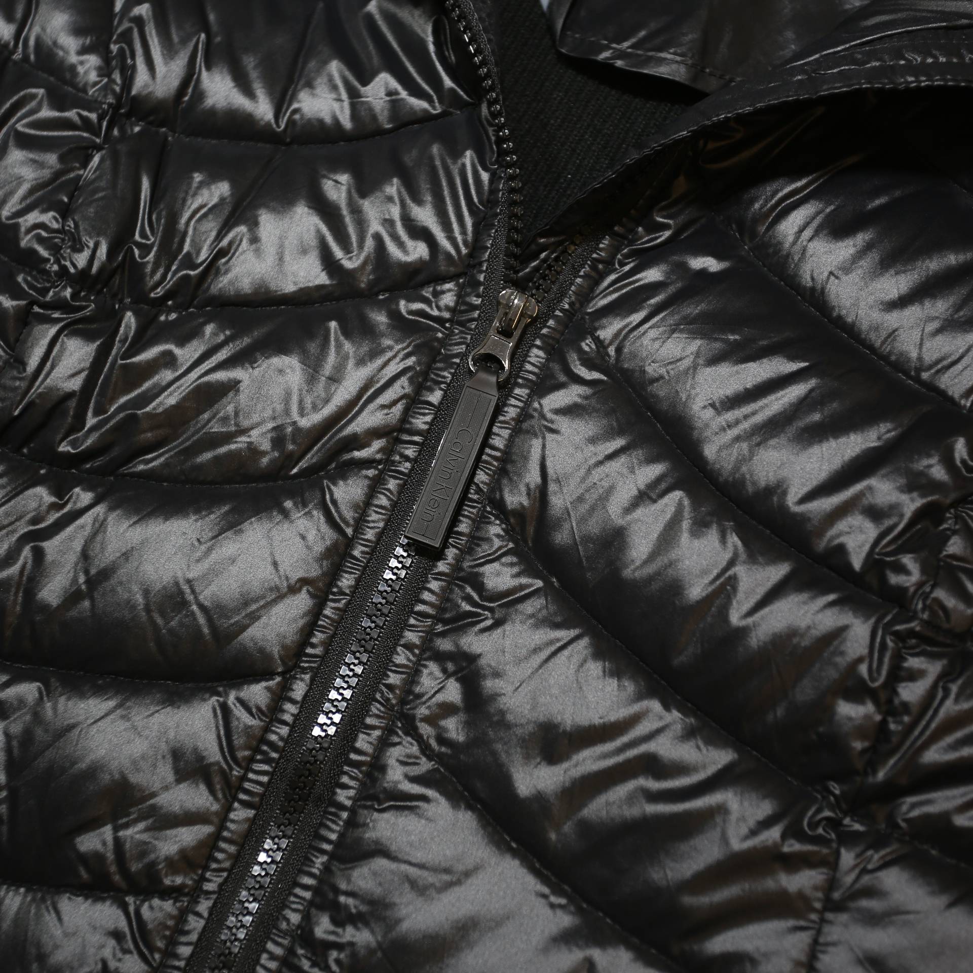CALVIN KLEIN Womens Black Quilted Jacket M Polyester Blend Zip Puffer Vest