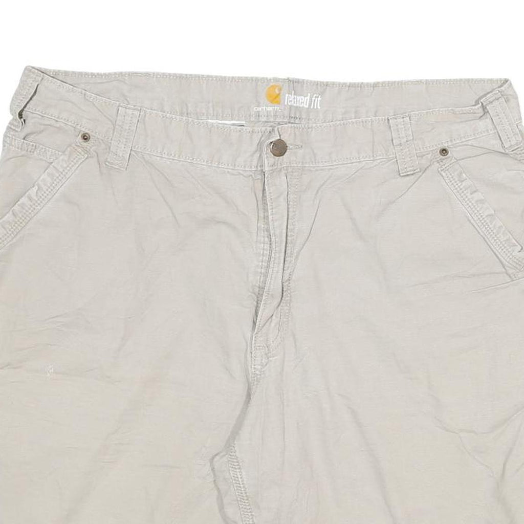 CARHARTT Mens Casual Grey Shorts Relaxed Fit 3XL W40 Cotton Blend Button Closure