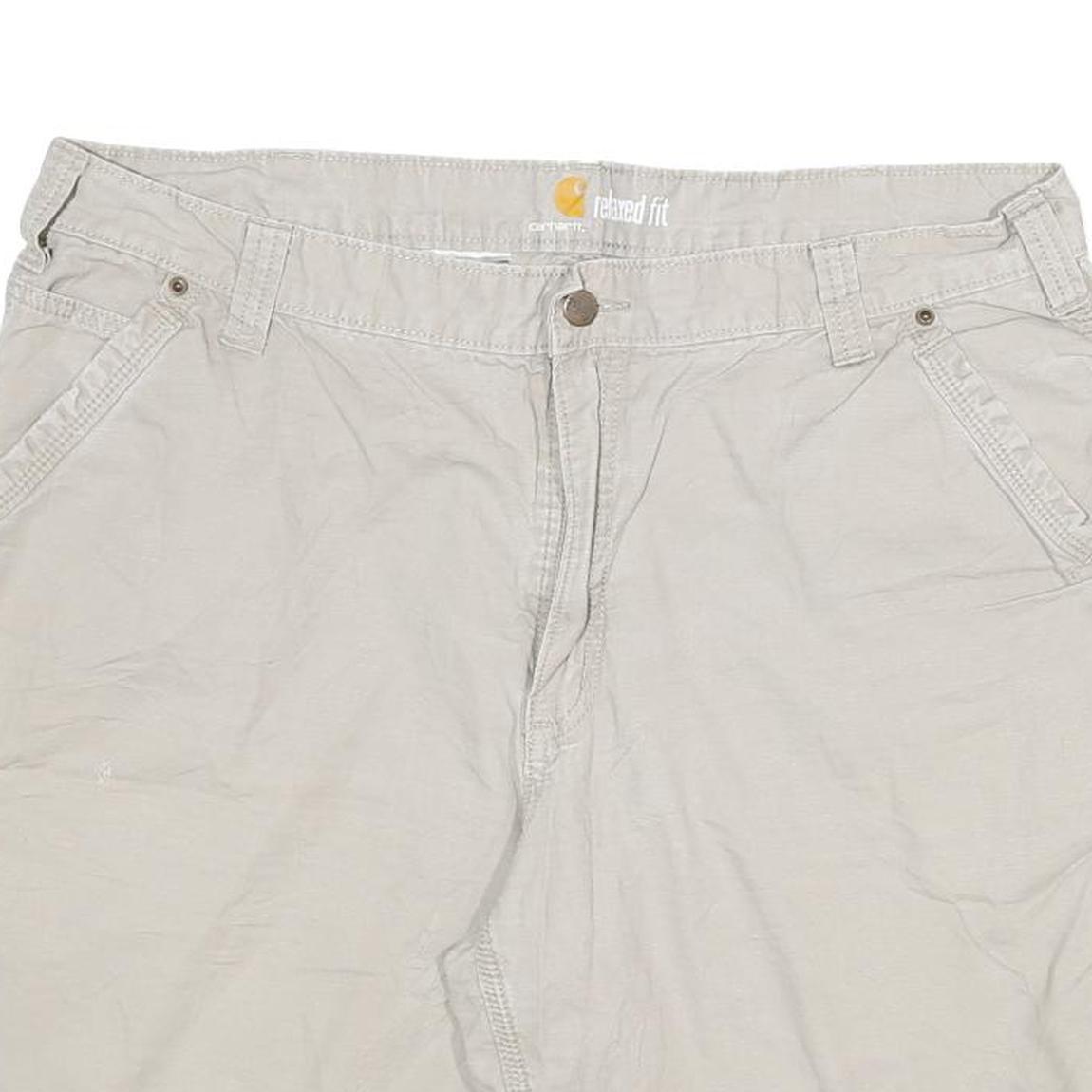 CARHARTT Mens Casual Grey Shorts Relaxed Fit 3XL W40 Cotton Blend Button Closure