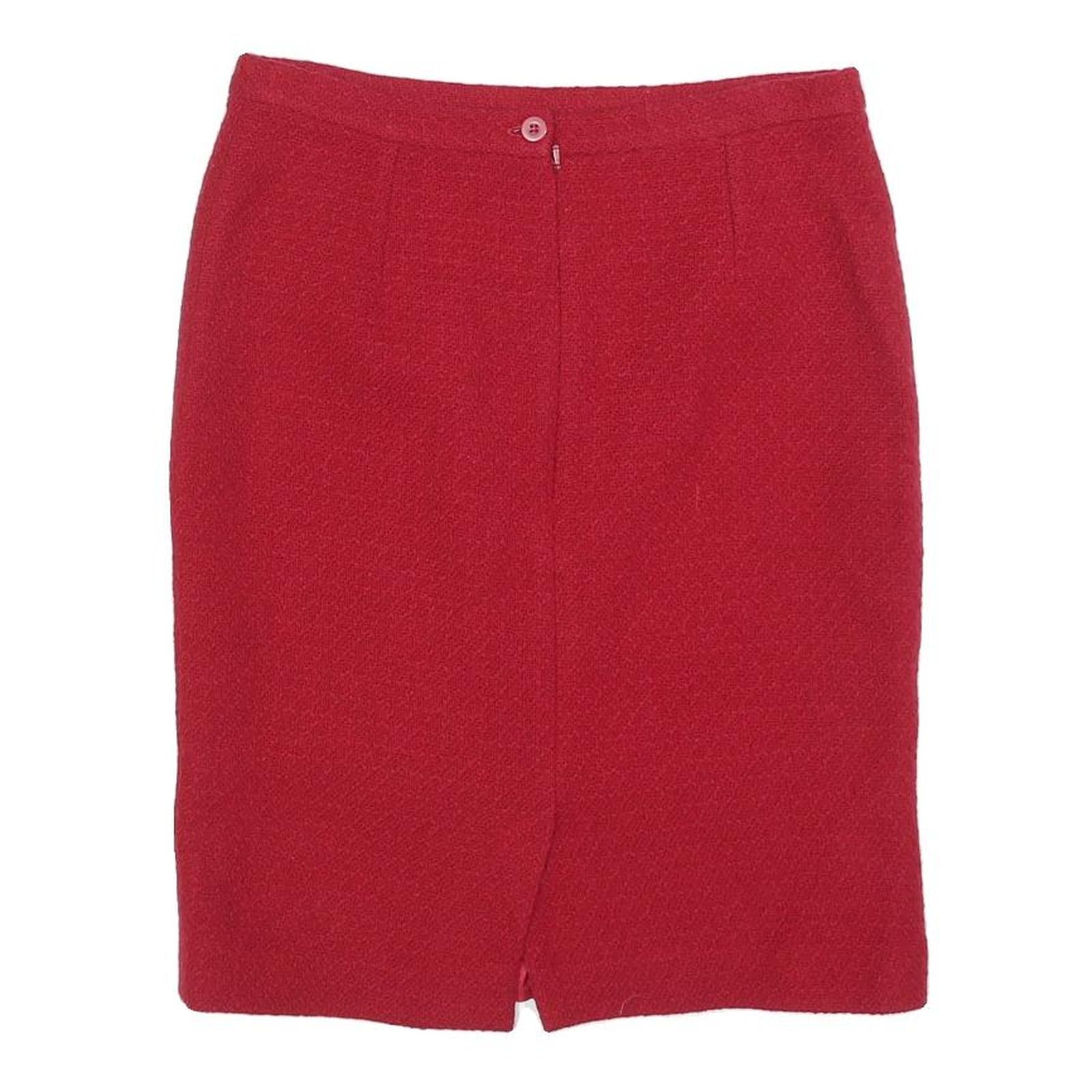 JIGSAW Womens Red Mini Wool Plain Skirt M Classic Elegant Office Wear