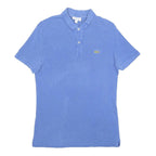 LACOSTE Mens Blue Short Sleeve Polo Shirt M Cotton Blend Classic Fit Croc Logo