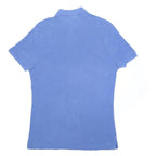 LACOSTE Mens Blue Short Sleeve Polo Shirt M Cotton Blend Classic Fit Croc Logo