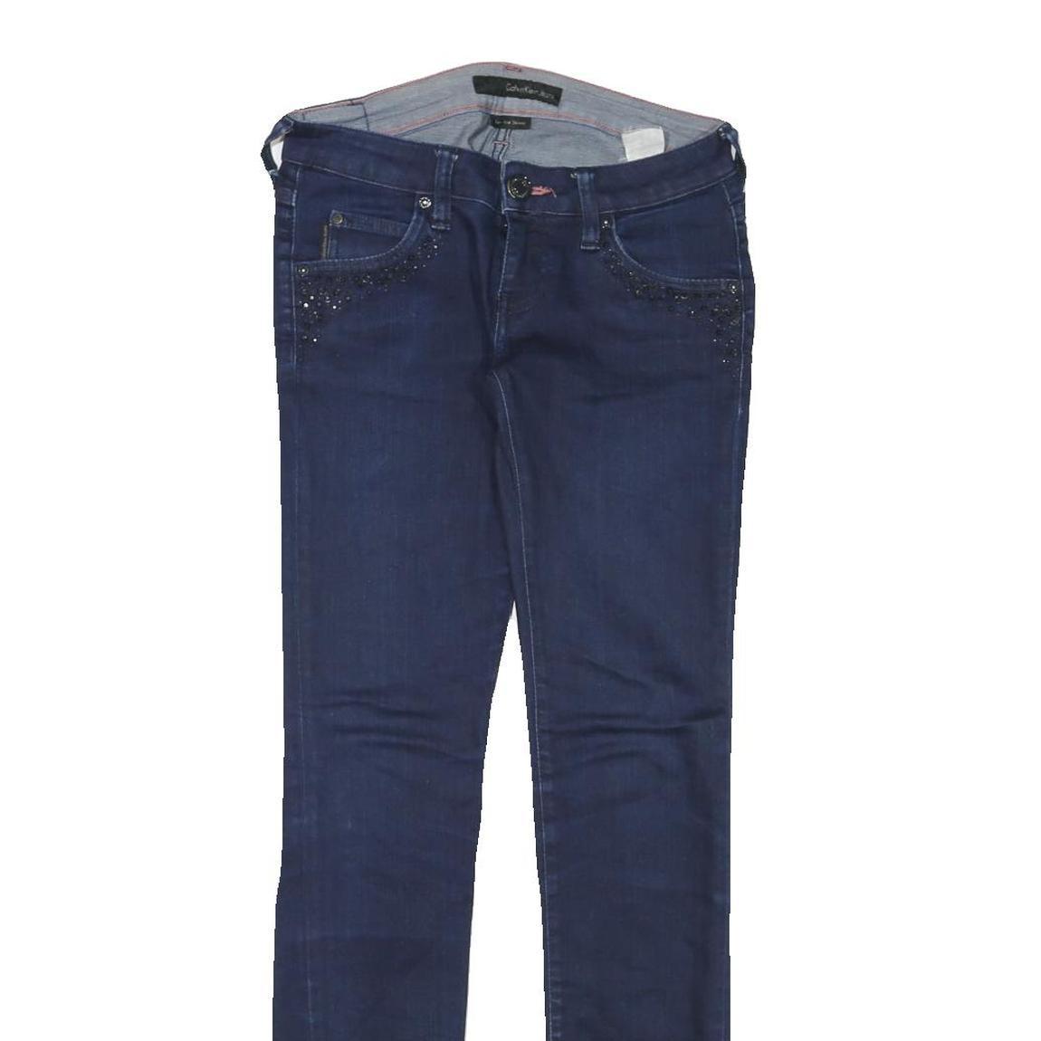 CALVIN KLEIN JEANS Womens Slim Blue Denim Jeans W27 L31 Rhinestone Embellished