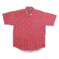 SALMON RIVER TRADERS Mens Red Printed Cotton Casual Shirt M Summer Patterned