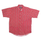 SALMON RIVER TRADERS Mens Red Printed Cotton Casual Shirt M Summer Patterned