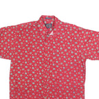 SALMON RIVER TRADERS Mens Red Printed Cotton Casual Shirt M Summer Patterned