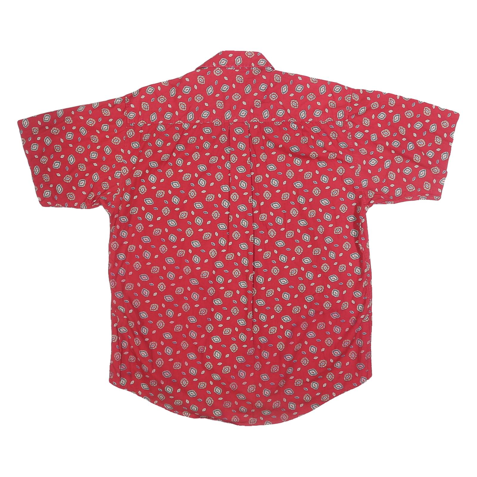 SALMON RIVER TRADERS Mens Red Printed Cotton Casual Shirt M Summer Patterned