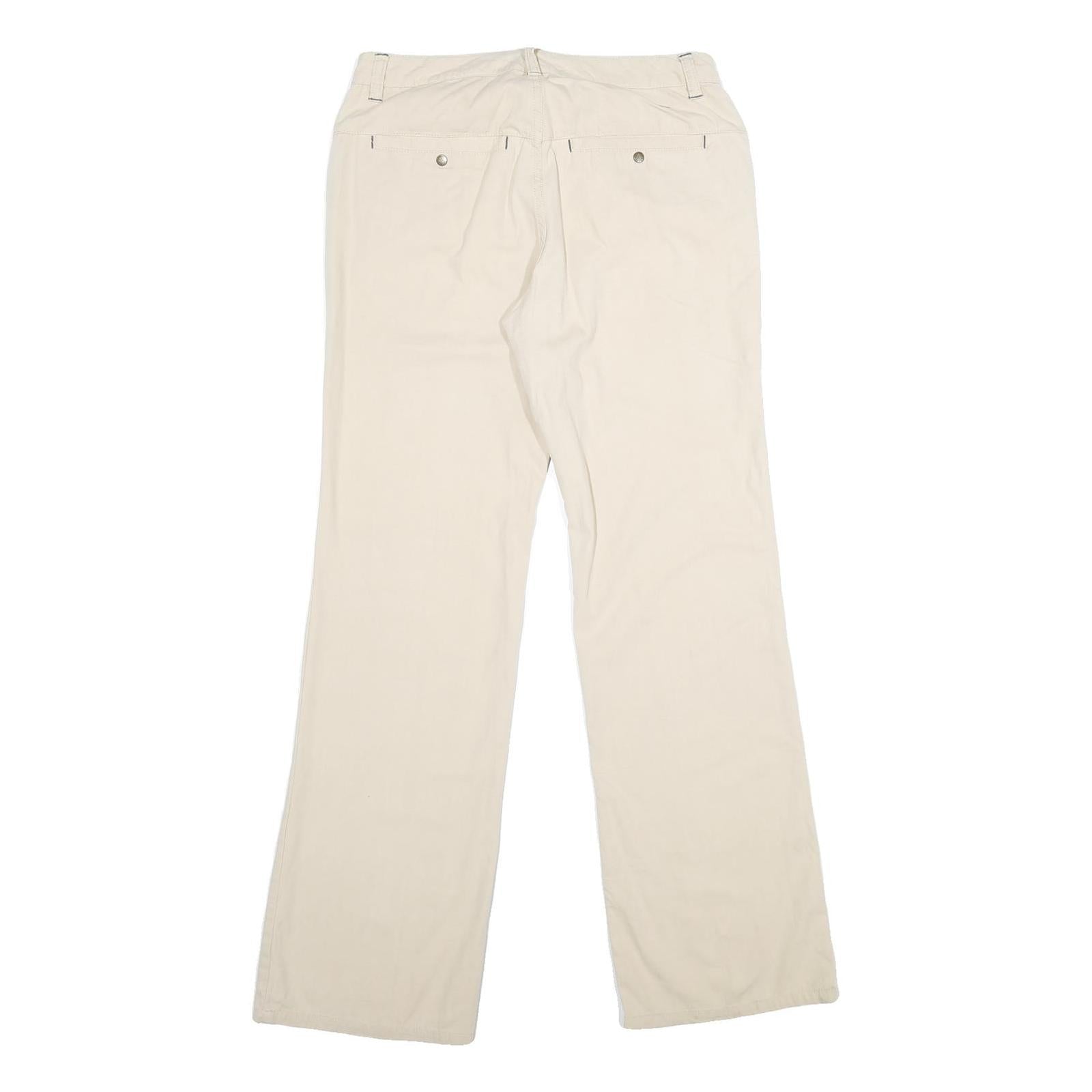 TOMMY HILFIGER Womens Beige Cotton Blend Regular Fit Straight Trousers W30 L33