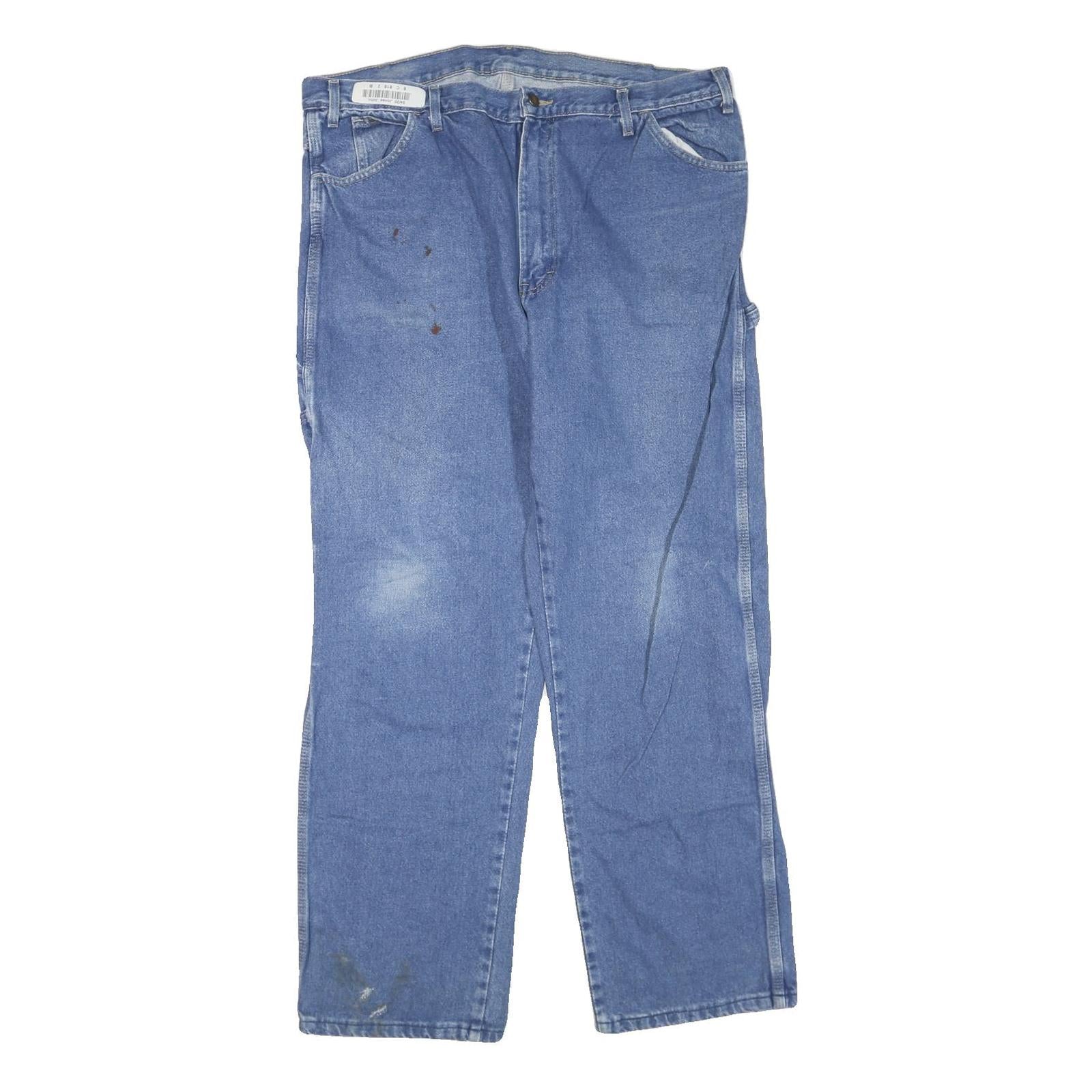 DICKIES Mens Blue Regular Fit Straight Leg Denim W40 L32 Utility Workwear Jeans