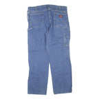 DICKIES Mens Blue Regular Fit Straight Leg Denim W40 L32 Utility Workwear Jeans