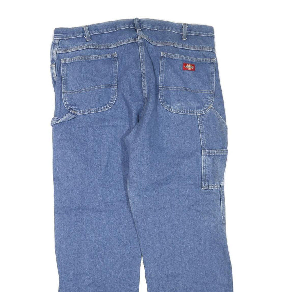 DICKIES Mens Blue Regular Fit Straight Leg Denim W40 L32 Utility Workwear Jeans