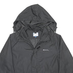 MOUNTAIN WAREHOUSE Mens Black Outdoor Jacket XL Polyester Zip Hooded Plain