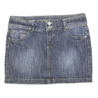 INSIDER Womens Blue Denim Mini Cotton Skirt M Stylish Casual Pocket Detail