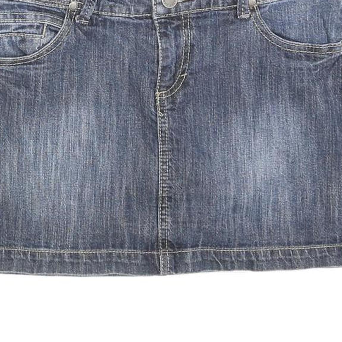 INSIDER Womens Blue Denim Mini Cotton Skirt M Stylish Casual Pocket Detail