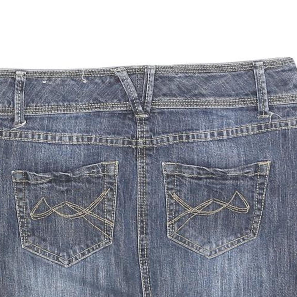 INSIDER Womens Blue Denim Mini Cotton Skirt M Stylish Casual Pocket Detail