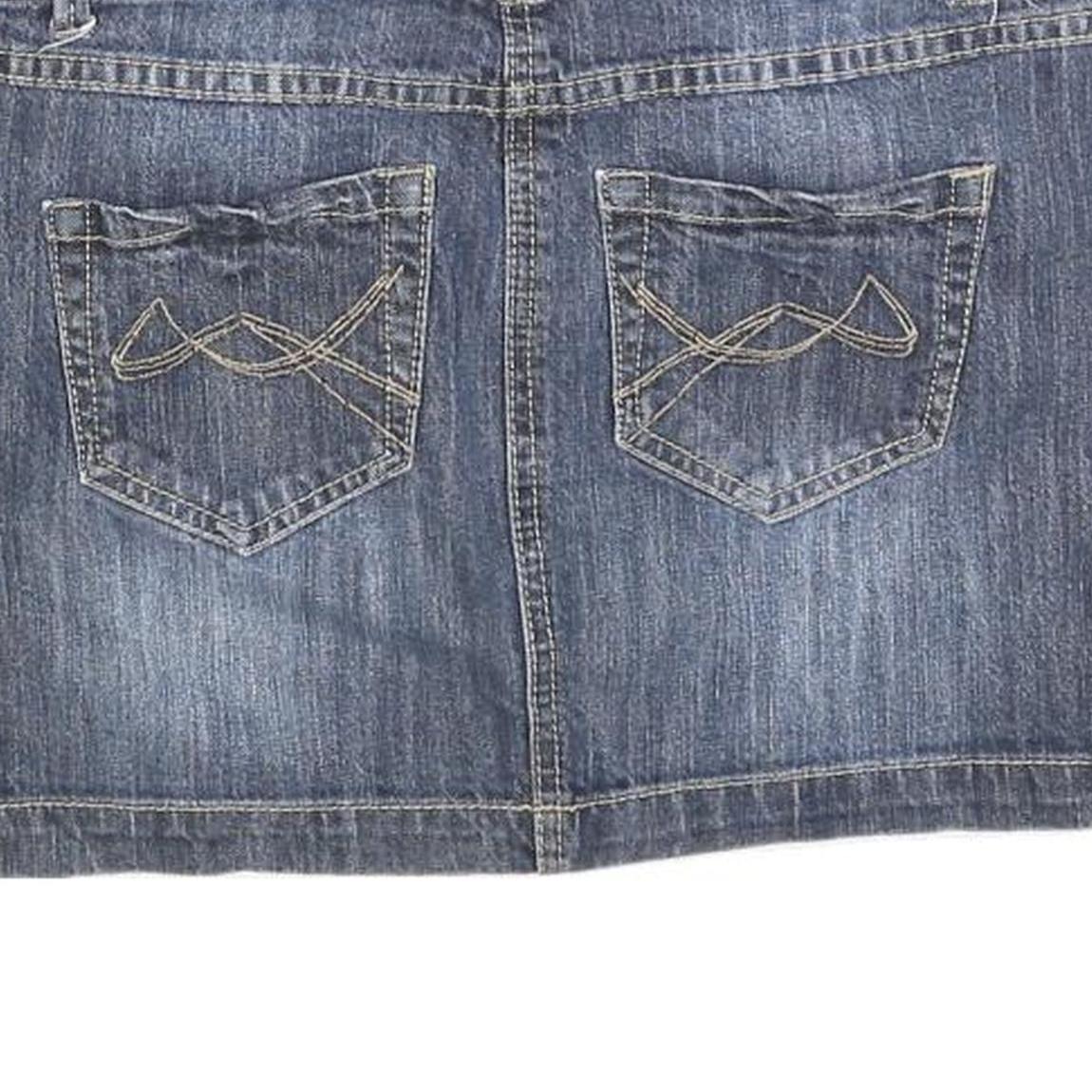 INSIDER Womens Blue Denim Mini Cotton Skirt M Stylish Casual Pocket Detail