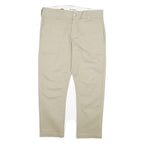 DICKIES Womens Cotton Blend Beige Slim Skinny Trousers W32 L25 Workwear Casual