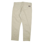 DICKIES Womens Cotton Blend Beige Slim Skinny Trousers W32 L25 Workwear Casual