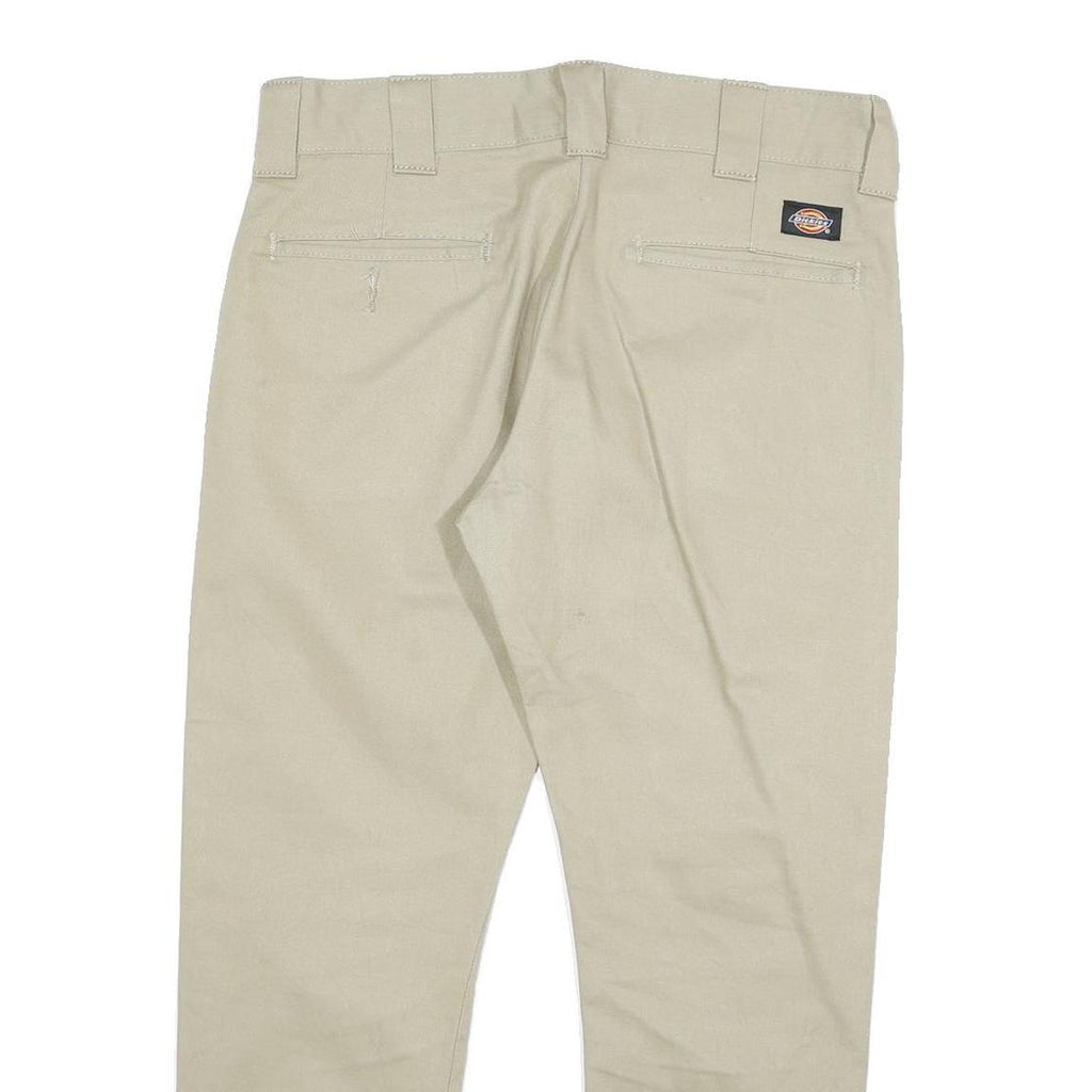 DICKIES Womens Cotton Blend Beige Slim Skinny Trousers W32 L25 Workwear Casual