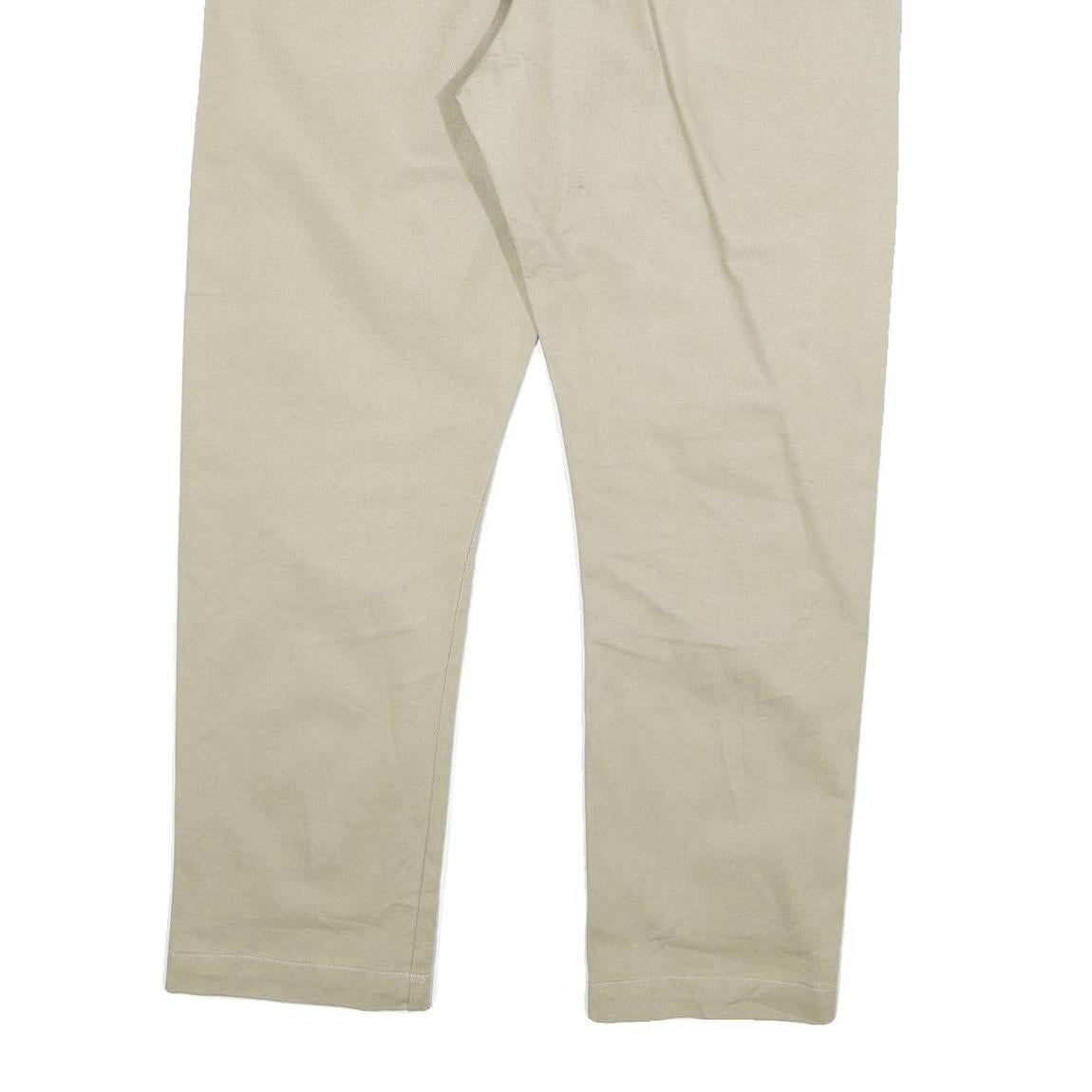 DICKIES Womens Cotton Blend Beige Slim Skinny Trousers W32 L25 Workwear Casual