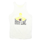 CHAMPION Womens White Graphic Vest 2XL Sleeveless Crew Neck Drawstring Jersey