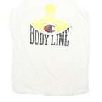 CHAMPION Womens White Graphic Vest 2XL Sleeveless Crew Neck Drawstring Jersey