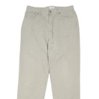 CALVIN KLEIN JEANS Womens Cotton Blend Beige Regular Fit Straight Leg Trousers