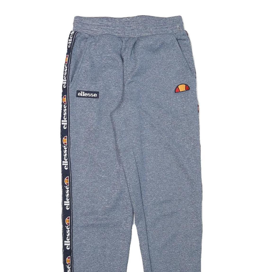 ELLESSE Womens Joggers Blue & Navy Logo Tape Slim Tapered UK 6 W22 L29