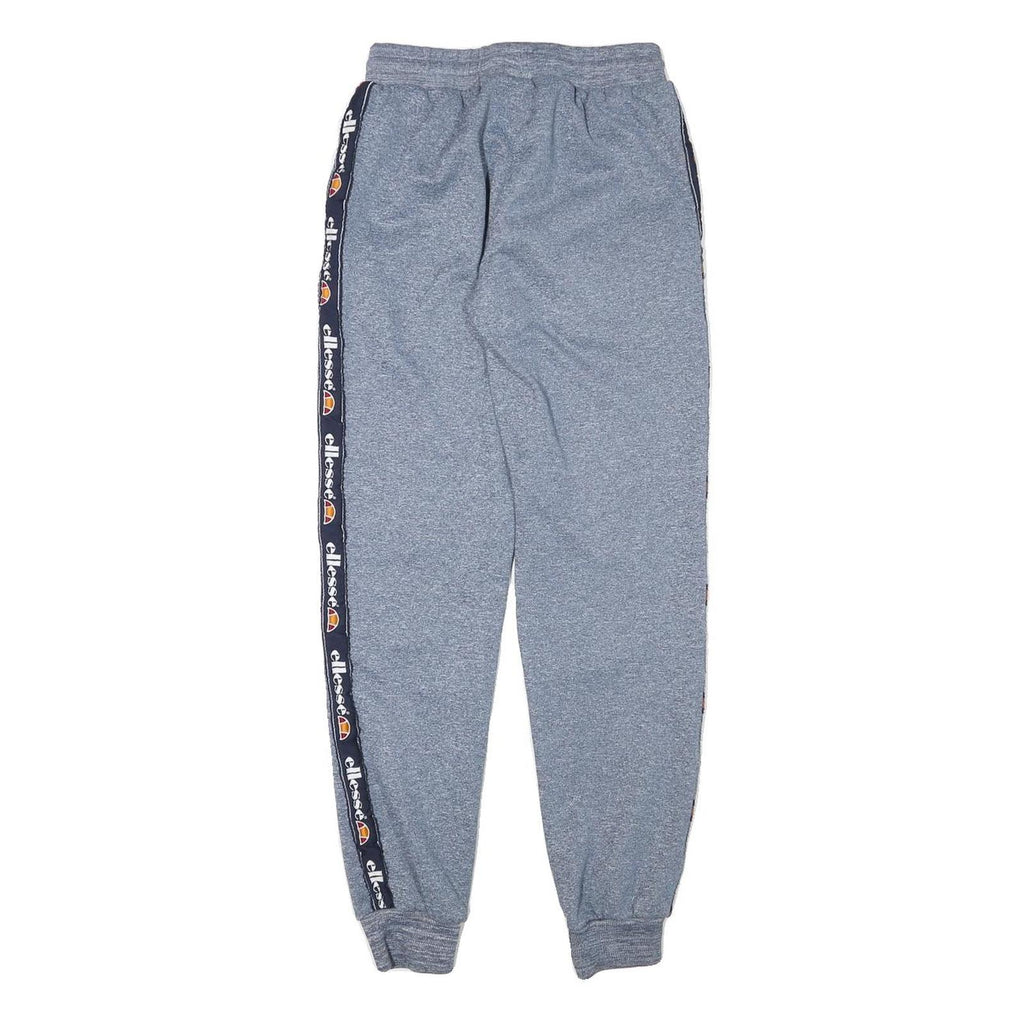 ELLESSE Womens Joggers Blue & Navy Logo Tape Slim Tapered UK 6 W22 L29