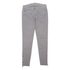 MICHAEL KORS Womens Slim Cotton Blend Grey Trousers W28 L29 Zip Pocket Button