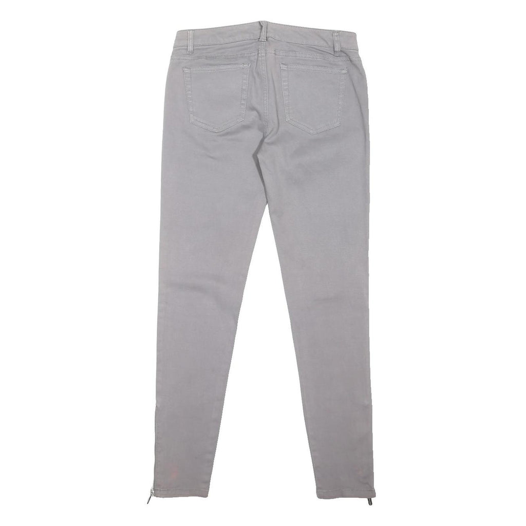 MICHAEL KORS Womens Slim Cotton Blend Grey Trousers W28 L29 Zip Pocket Button