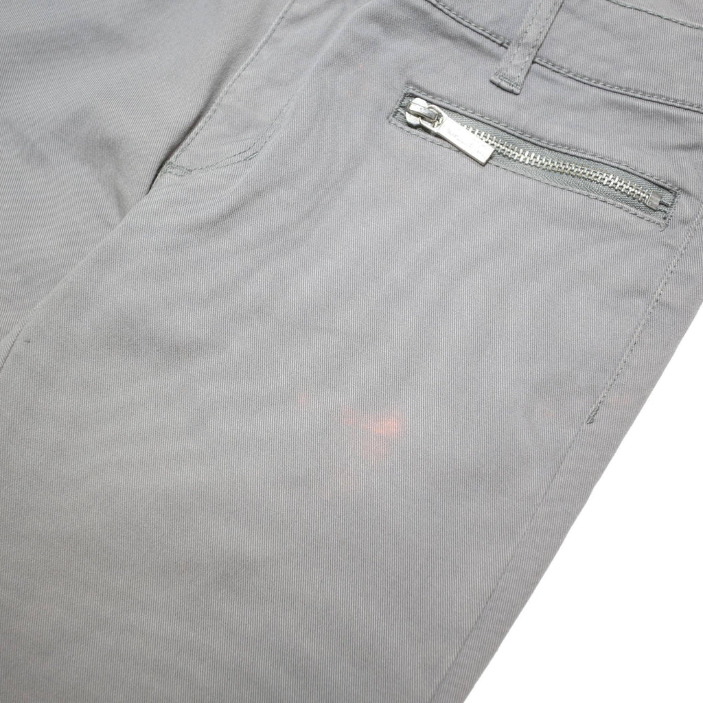 MICHAEL KORS Womens Slim Cotton Blend Grey Trousers W28 L29 Zip Pocket Button