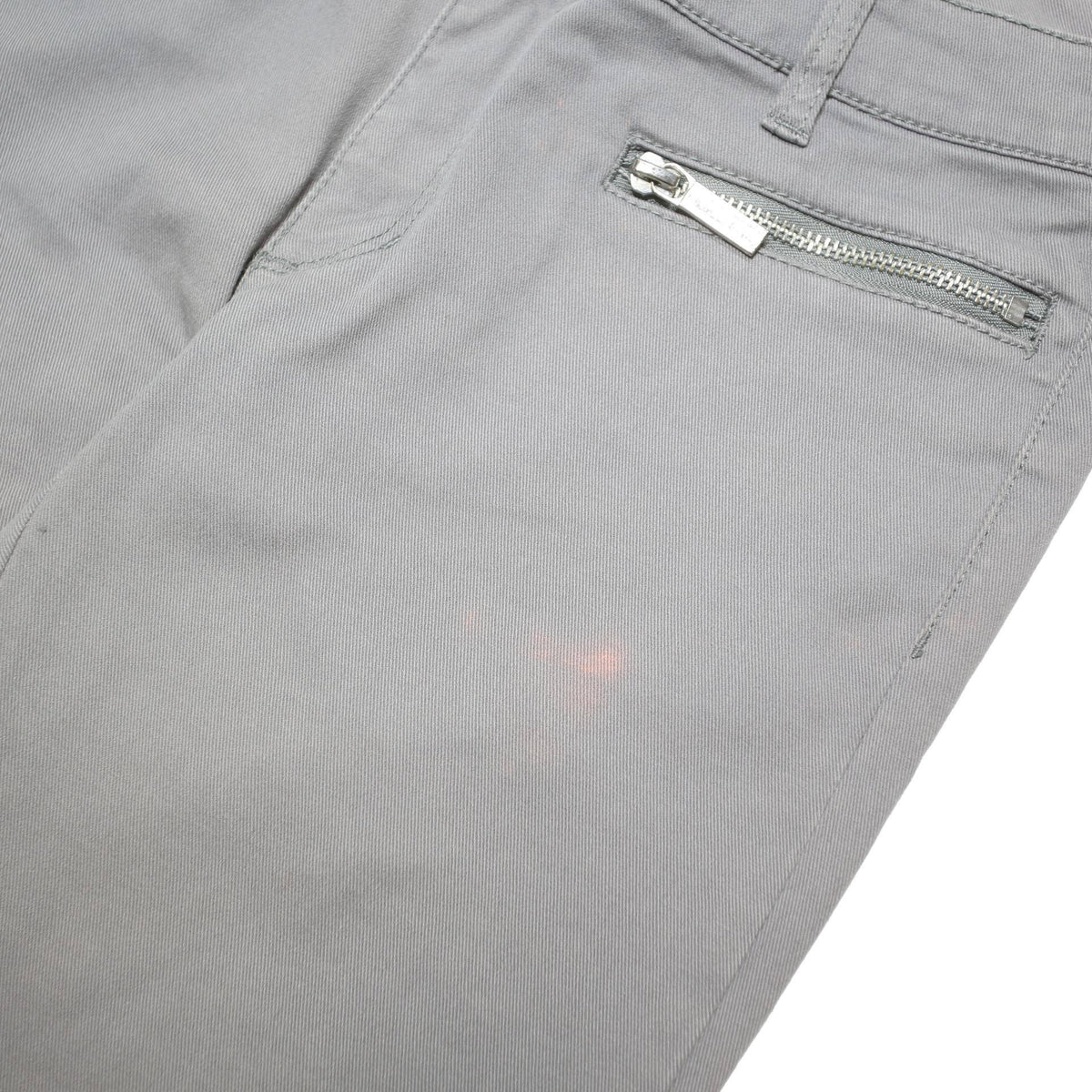MICHAEL KORS Womens Slim Cotton Blend Grey Trousers W28 L29 Zip Pocket Button
