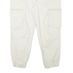 ASOS Mens White Relaxed Cargo Trousers W38 L27 Button Closure Casual Lightweight