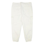 ASOS Mens White Relaxed Cargo Trousers W38 L27 Button Closure Casual Lightweight