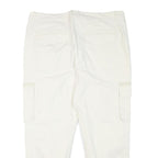 ASOS Mens White Relaxed Cargo Trousers W38 L27 Button Closure Casual Lightweight