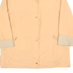 KINGFIELD Womens Beige & Cream Lightweight Zip Up Jacket L Polyester Blend Plain