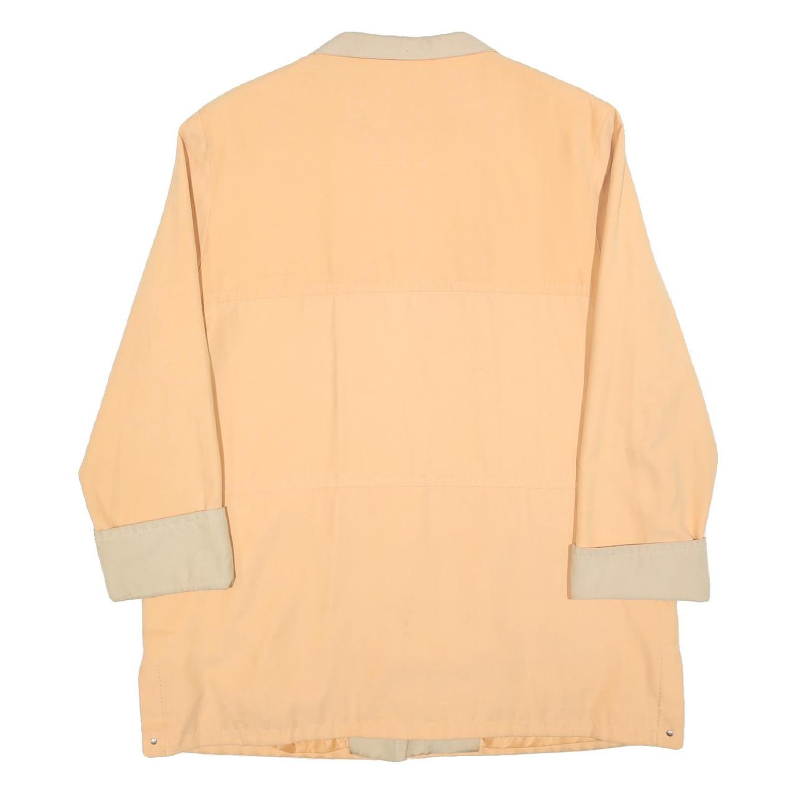 KINGFIELD Womens Beige & Cream Lightweight Zip Up Jacket L Polyester Blend Plain